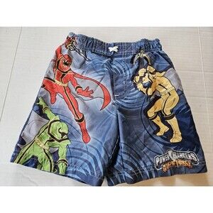 Vintage Sz 4 / 5 Boys Power Rangers Mystic Force Swim Trunks